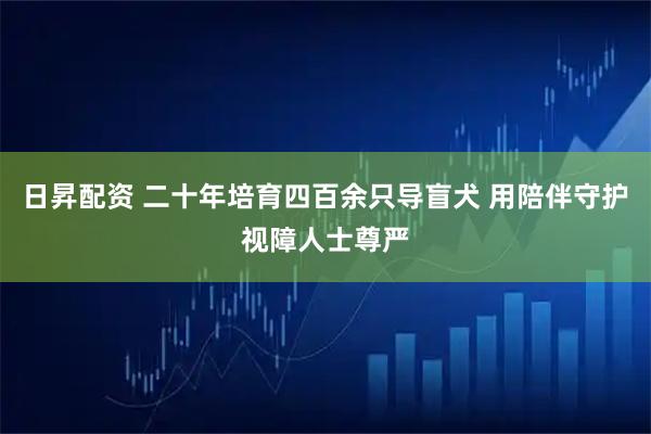 日昇配资 二十年培育四百余只导盲犬 用陪伴守护视障人士尊严